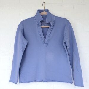 Frank & Eileen Patrick Popover Henley Lilac Triple Fleece XS NEW NWOT